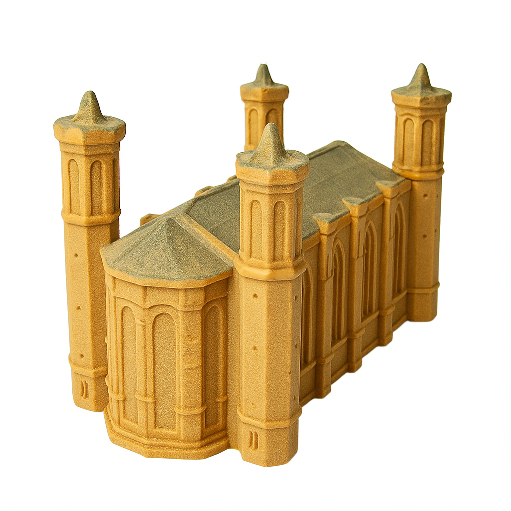 Une bûche trompe-l’œil en forme de Basilique de Fourvière.